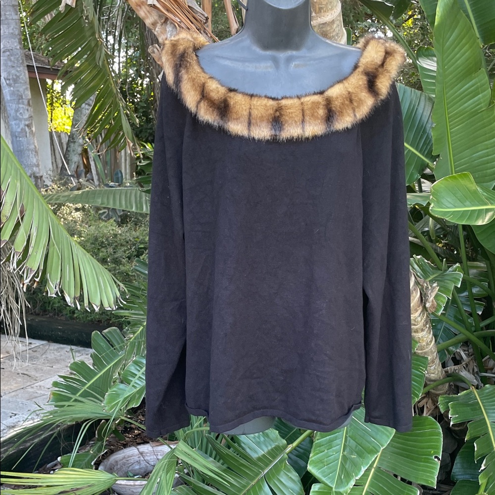 off the shoulder, faux fur top or sweater